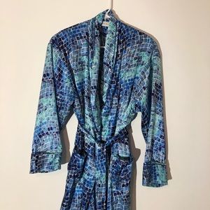 VICTORIAS SECRET blue mosaic full length robe
